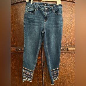 Earl Jeans Size 12 Western Flair Skinny Ankle